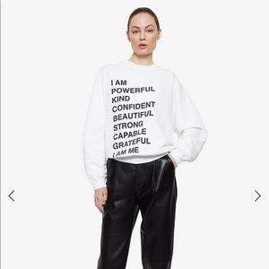 Anine Bing White Sweatshirt with Black Text
